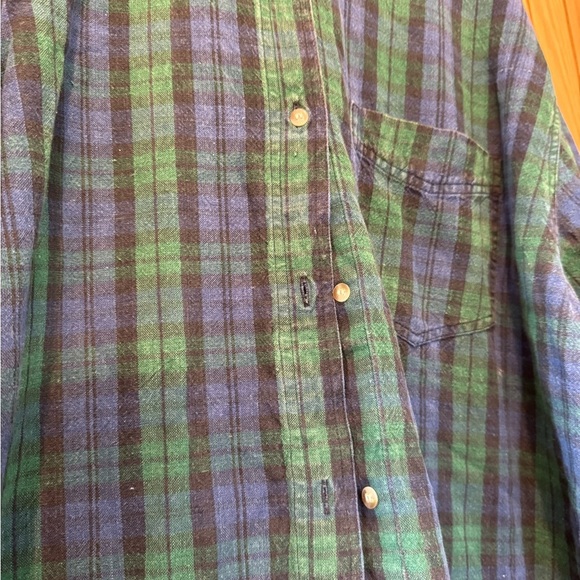 Vintage Quizz New York Plus Cotton Plaid/Chambray Floating Buttondown / 22 - Picture 2 of 11